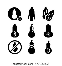 Butternut-Squash-Symbol oder Logo isolierte Symbol-Symbol Vektor-Illustration - Sammlung von hochwertigen schwarzen Stil Vektor-Symbole
