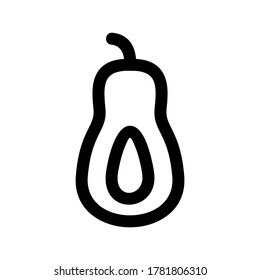 Butternut-Squash-Symbol oder Logo einzeln auf Zeichensymbolen, Vektorgrafik - hochwertige Vektorsymbole in schwarzem Stil
