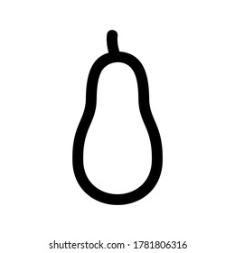 Butternut-Squash-Symbol oder Logo einzeln auf Zeichensymbolen, Vektorgrafik - hochwertige Vektorsymbole in schwarzem Stil
