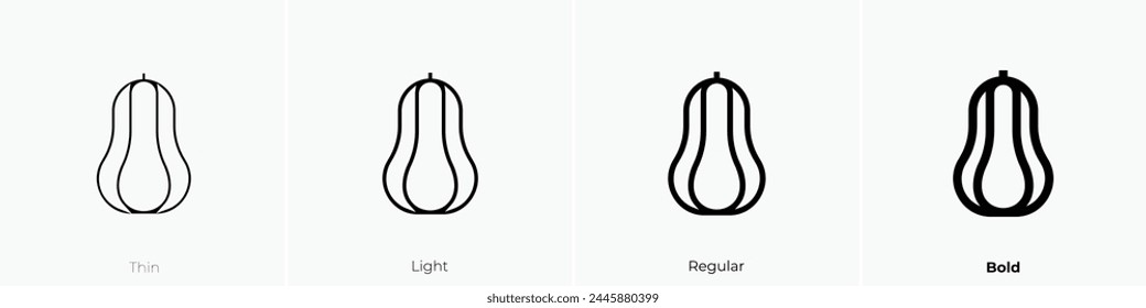 butternut squash icon. Thin, Light Regular And Bold style design isolated on white background