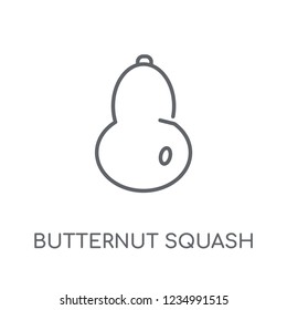 Butternut squash linear icon. Modern outline Butternut squash logo concept on white background from Fruits and vegetables collection. Suitable for use on web apps, mobile apps and print media.