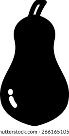 Butternut Squash Silhouette Icon Ilustración vectorial