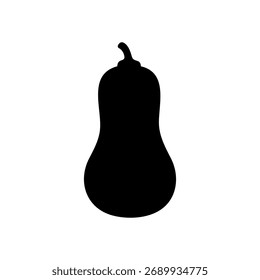 Diseño de ilustración plana de Vector de icono de silueta de calabaza de nuez.