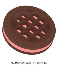 
Butterscotch Chocolate Sandwich Cookies flat icon 
