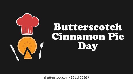 Butterscotch Cinnamon Pie Day vector banner design with geometric shapes and vibrant colors on a horizontal background.