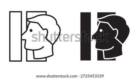 Butting in icon. Line with editable stroke and flat for Web