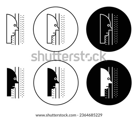 Butting In icon set in black filled and outlined style. suitable for UI designs