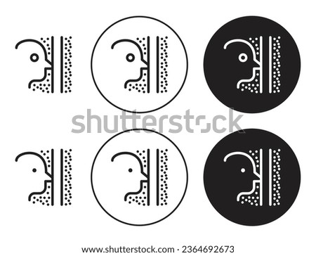 Butting In vector icon set in black color. Suitable for apps and website UI designs