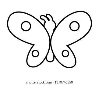 buttlerfly icon cartoon black and white