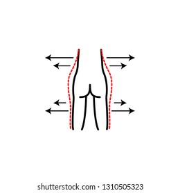 Buttock augmentation, woman  icon. Element of health care for mobile concept and web apps icon. Thin line icon for website design and development, app development