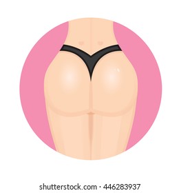 Buttocks, breech, butt, rear, nates icon or logo