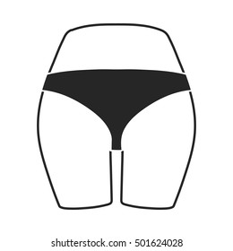 Buttocks icon in black style isolated on white background. Part of body symbol stock vector illustration.