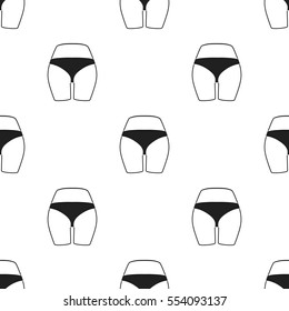 Buttocks icon in black style isolated on white background. Part of body pattern stock vector illustration.