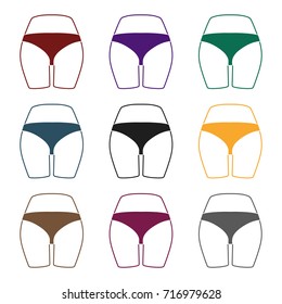 Buttocks icon in black style isolated on white background. Part of body symbol stock vector illustration.