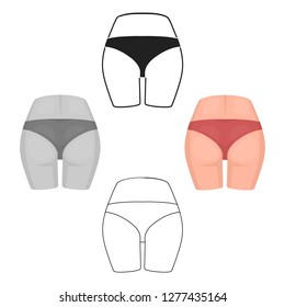 Buttocks icon in cartoon style isolated on white background. Part of body symbol stock vector illustration.