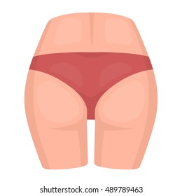 Buttocks icon in cartoon style isolated on white background. Part of body symbol stock vector illustration.