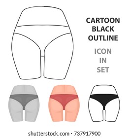 Buttocks icon in cartoon style isolated on white background. Part of body symbol stock vector illustration.