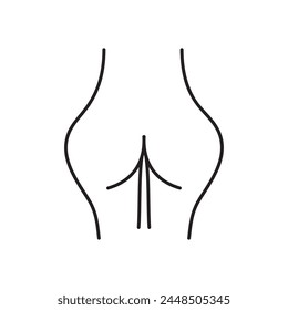 buttocks icon. Female buttocks, butt or ass liner illustration for web and app..eps
