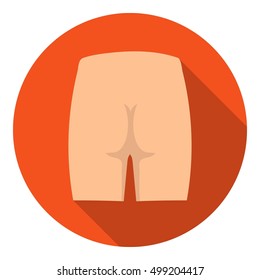 Buttocks icon in flat style isolated on white background. Part of body symbol stock vector illustration.