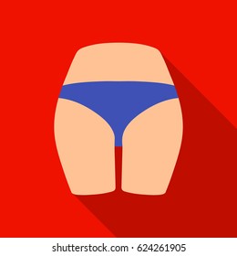 Buttocks icon in flat style isolated on white background. Part of body symbol stock vector illustration.