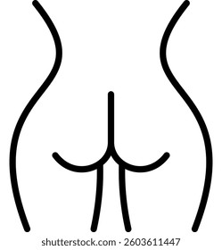Buttocks Icon Line Vector Illustration