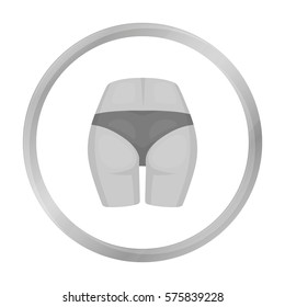 Buttocks icon in monochrome style isolated on white background. Part of body symbol stock vector illustration.