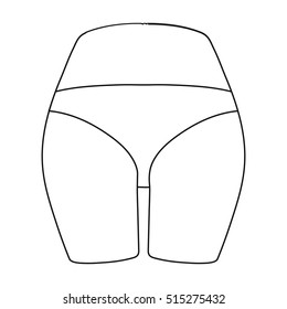 Buttocks icon in outline style isolated on white background. Part of body symbol stock vector illustration.