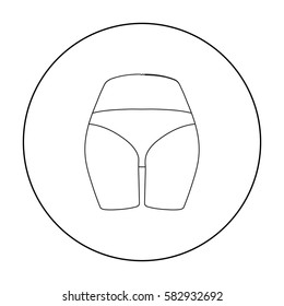 Buttocks icon in outline style isolated on white background. Part of body symbol stock vector illustration.