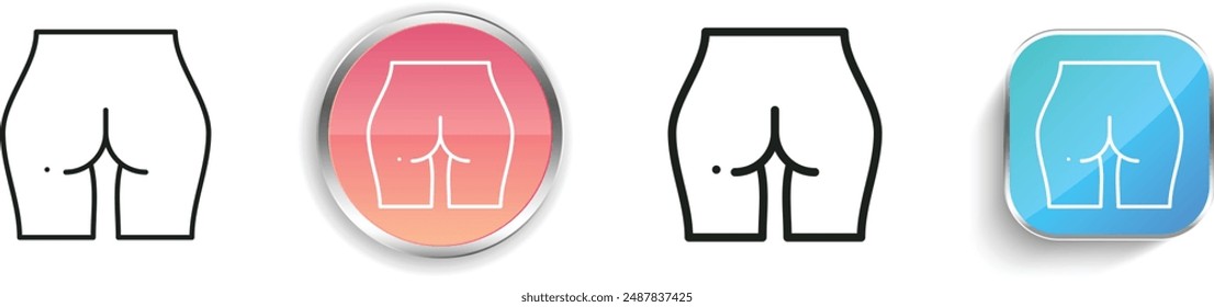 buttocks icon. Thin Linear, Regular and Button Style Design Isolated On White Background