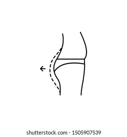 buttocks increase line icon on white background