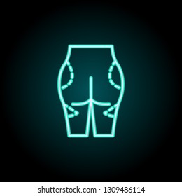 buttocks plastic icon. Elements of plastic syrgery in neon style icons. Simple icon for websites, web design, mobile app, info graphics