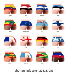 nalgas de mujer con bandera