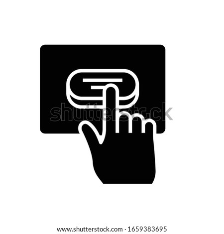 Buttom black icon, concept illustration, vector flat symbol, glyph sign.