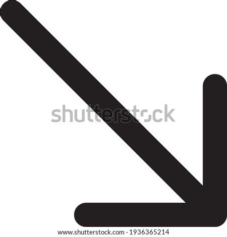 Buttom Right Arrow outline icon for website or other content
