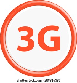 Button 3G . The round shape. 3D. Vector illustration.