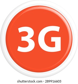 Button 3G . The round shape. 3D. Vector illustration.