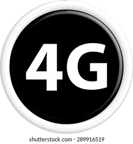  Button 4G. The round shape. 3D. Vector illustration.