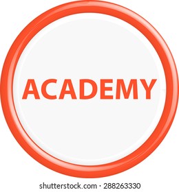  Button academy 3d. The round shape. 3D. Vector illustration.