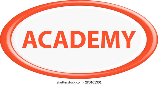  Button academy 3d. The round shape. 3D. Vector illustration.