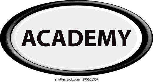  Button academy 3d. The round shape. 3D. Vector illustration.