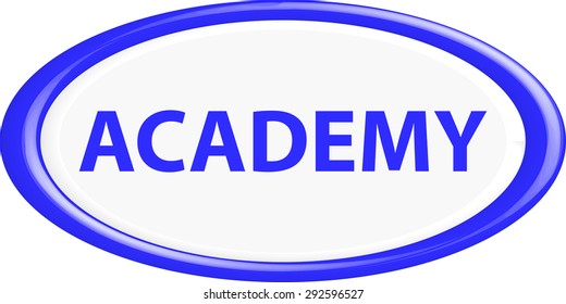  Button academy 3d. The round shape. 3D. Vector illustration.