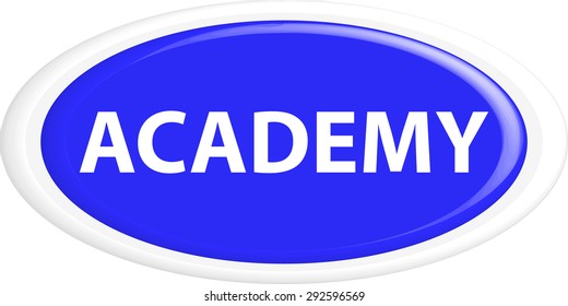  Button academy 3d. The round shape. 3D. Vector illustration.