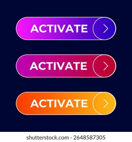button Activate gradient set vector
Vector set gradient button