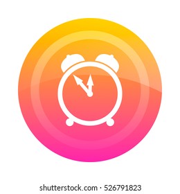 Button alarm clock. Vector image.  Midnight, noon.