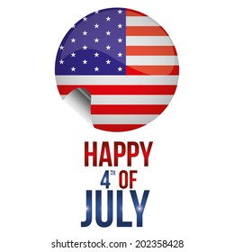 a button with the american flag and some text for independence day