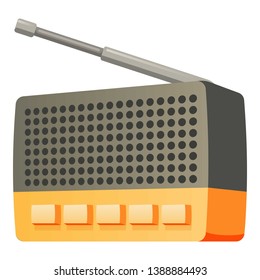 Button antenna radio icon. Cartoon of button antenna radio vector icon for web design isolated on white background