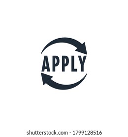 Button - Apply. Vector icon isolated on white background.