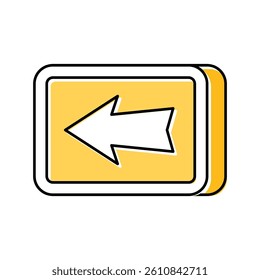 button arrow color icon vector. button arrow sign. isolated symbol illustration