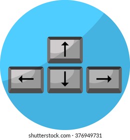Button arrow game keyboard. Arrow button, game and gaming, gamepad. Vector abstract flat design illustration