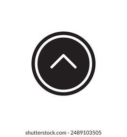 Pfeilsymbol nach oben im Button. Arrow Round Up Sign Simple Flat Black Trendy Style Illustration für Web und App auf weißem Hintergrund..eps